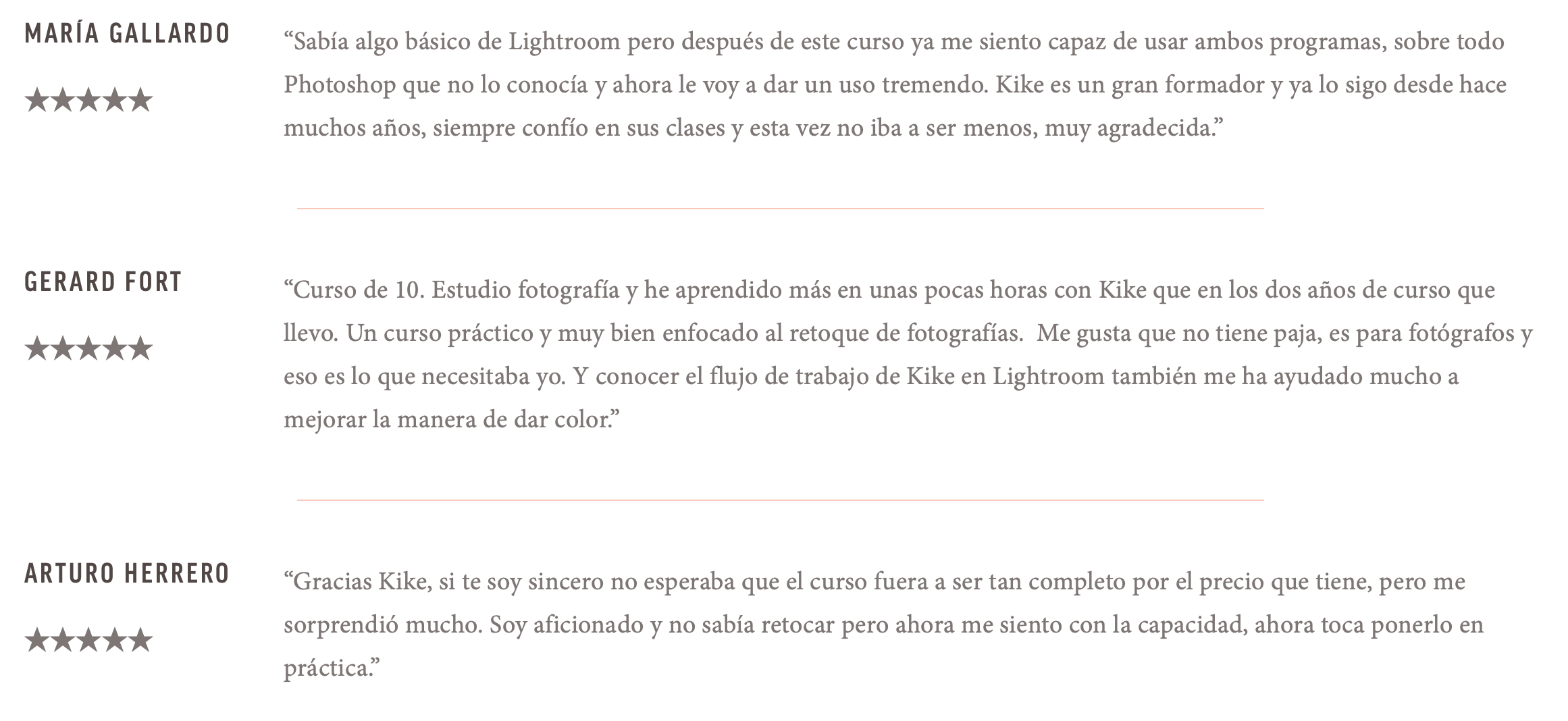 opiniones alumnos